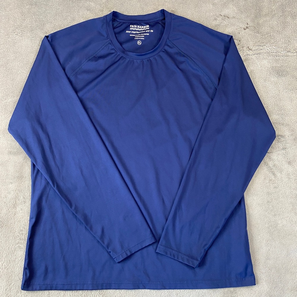 Fair Harbor Sun Shirt Mens XL Navy Blue UPF 50 Long Sleeve Performance ACR15-472